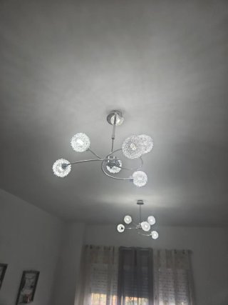 Lámpara de techo salón plata