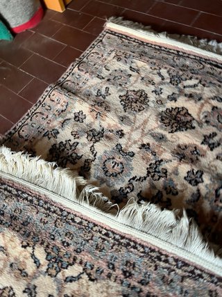 2 Tappeti Lana Beige/Marrone 120x60 nuovo