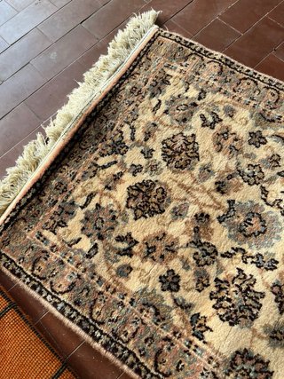 2 Tappeti Lana Beige/Marrone 120x60 nuovo