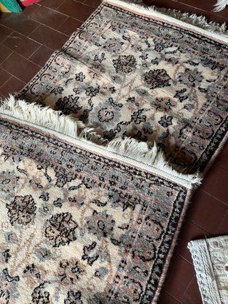 2 Tappeti Lana Beige/Marrone 120x60 nuovo