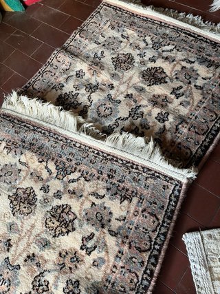 2 Tappeti Lana Beige/Marrone 120x60 nuovo
