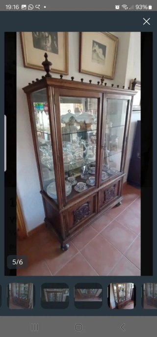 Vitrina Antigua Madera Maciza Cristal