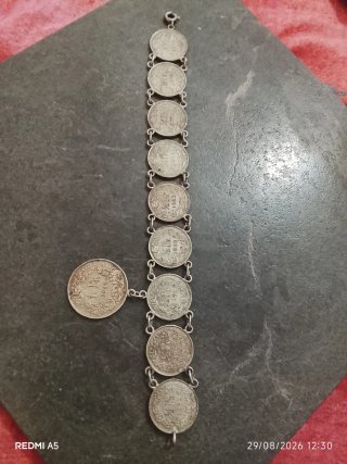 Pulsera de monedas plata 835 artesanal