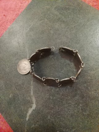 Pulsera de monedas plata 835 artesanal