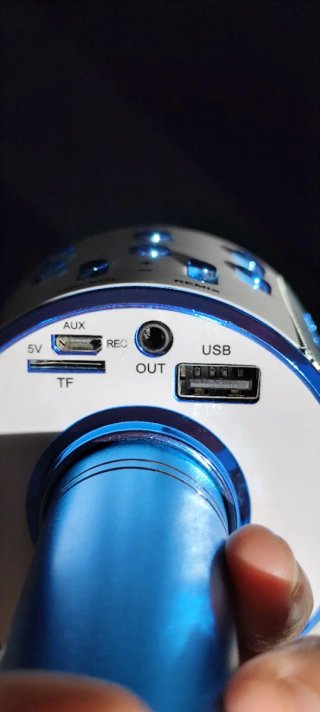 Micrófono Karaoke Bluetooth Azul