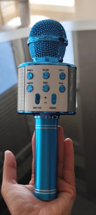 Micrófono Karaoke Bluetooth Azul