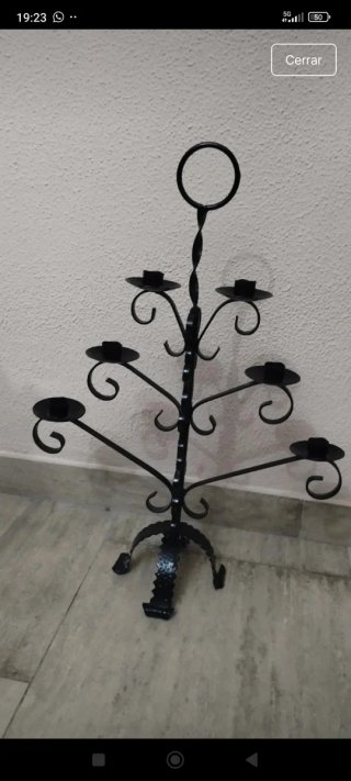 Candelabro Hierro Forjado Antiguo 6 Velas