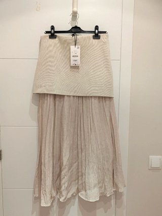 Falda Zara Beige Talla L
