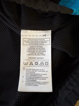 Sudadera Adidas Negra y Azul Retro, talla M