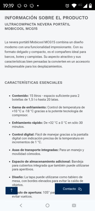 Nevera Mobicool MCG15