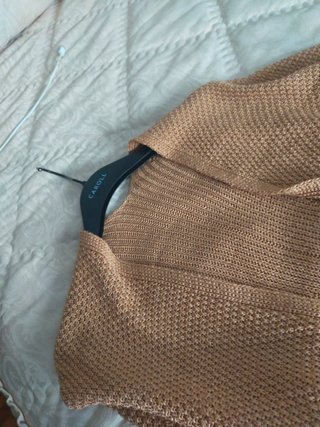 Chaqueta punto mujer mostaza claro