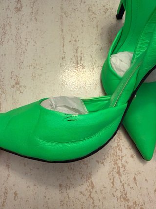 Zapatos de tacón Zara verde fosforito T37