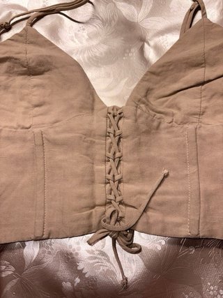 Top Zara Marrón Corsé Talla S