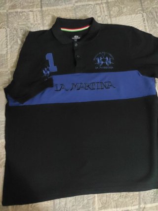 Polo La Martina Uomo Nero Blu