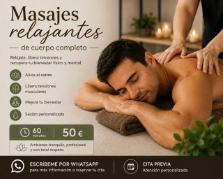 Masaje relajante terapéutico y descontracturante