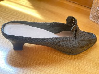 Mules Mocasín Piel Trenzada Negro