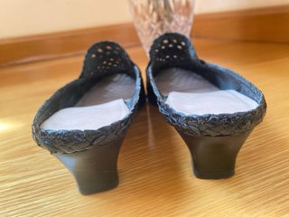 Mules Mocasín Piel Trenzada Negro