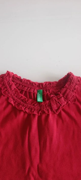 Vestito Benetton rosso volant 4 anni 104 cm