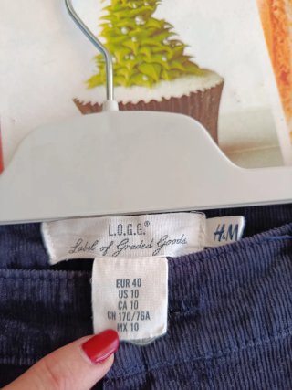 Pantalón de pana azul mujer