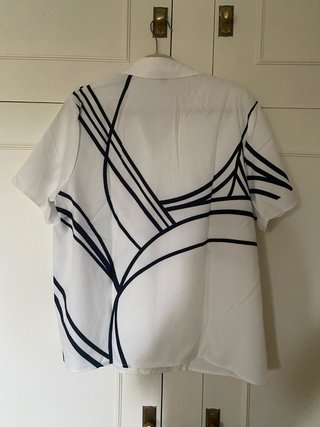 Camisa blanca manga cort rayas negras sin estrenar