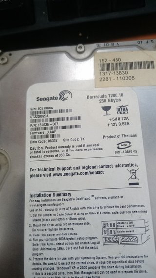 Discos Duros IDE 250GB y 500GB (Averiados)