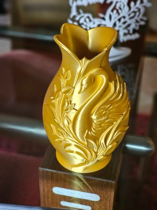 Figura Cisne 3D Dorada