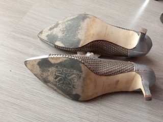 Scarpe col tacco argentate da donna