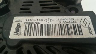 Alternador 231000026r renault megane iii 311964