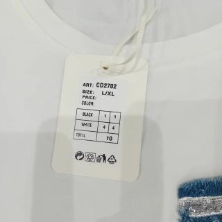 T-shirt donna con paillettes e pizzo