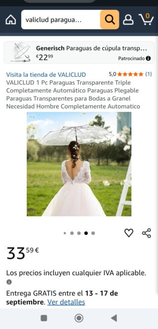 Paraguas Valiclud Transparente Pequeño