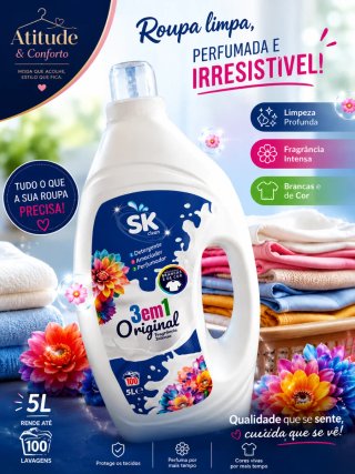 Detergente Roupa SK 3 em 1 Original