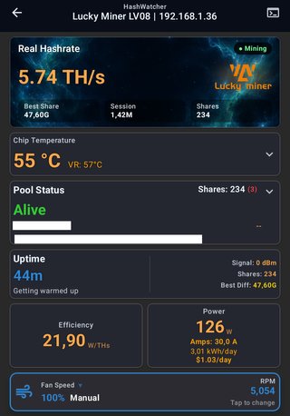 Lucky Miner LV08 Bitcoin Solo Miner 5.7 TH/s
