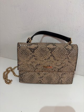 Bolso estampado serpiente dorado