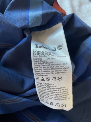 Camisa Timberland cuadros azul talla M