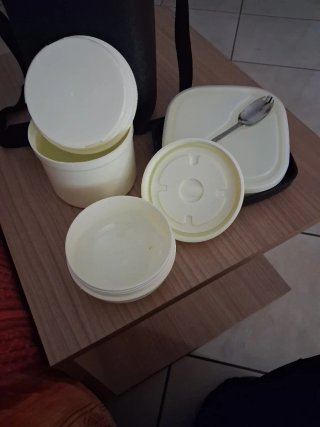 Termos porta cibo nero e argento
