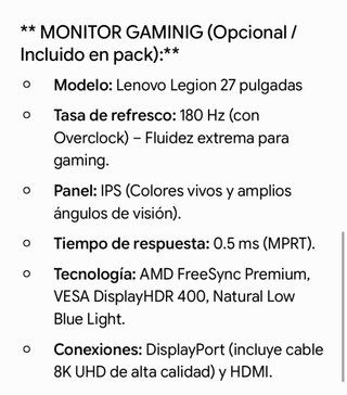 PC Gaming i5 + MONITOR 27”