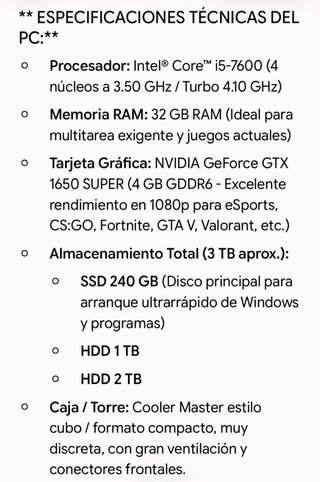 PC Gaming i5 + MONITOR 27”