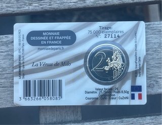 Coincard 2€ Francia 2025 Louvre - Venus