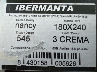 Manta Pierre Cardin Crema.