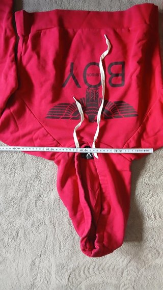 BOY London Felpa Crop con Cappuccio Rossa S