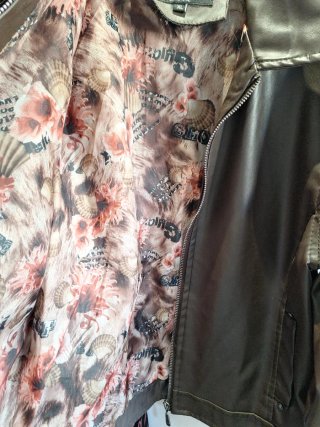 Chaqueta polipiel marrón chocolate Talla XL-L