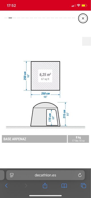 Base Arpenaz Decathlon Talla M 6 personas