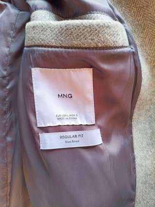 Abrigo Mango Lana Gris Talla L