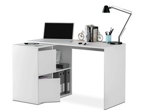 Escritorio blanco con cajonera