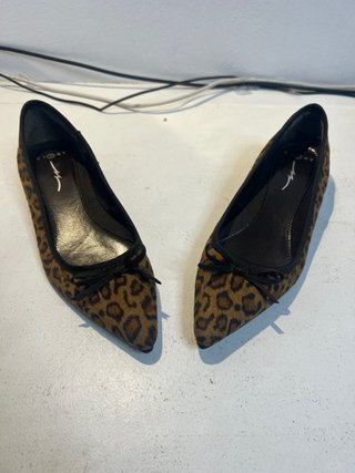 Zapatos de tacón bajo bailarinas de leopardo fina