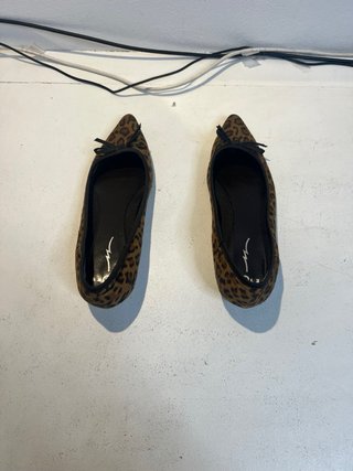 Zapatos de tacón bajo bailarinas de leopardo fina