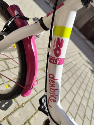 Bicicleta infantil Denbike City 20 blanca/rosa