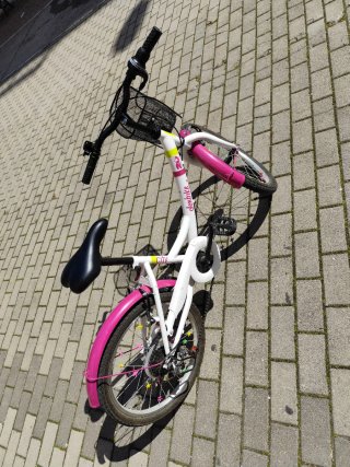 Bicicleta infantil Denbike City 20 blanca/rosa