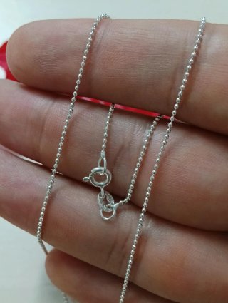 Bonita Cadena Bolitas 40cm Plata De Ley 925