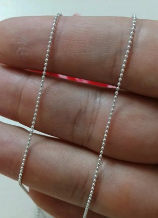 Bonita Cadena Bolitas 40cm Plata De Ley 925